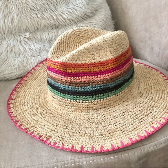Paul Smith Swirl Rainbow Stripe Straw Hat NWOT - Picture 3 of 10